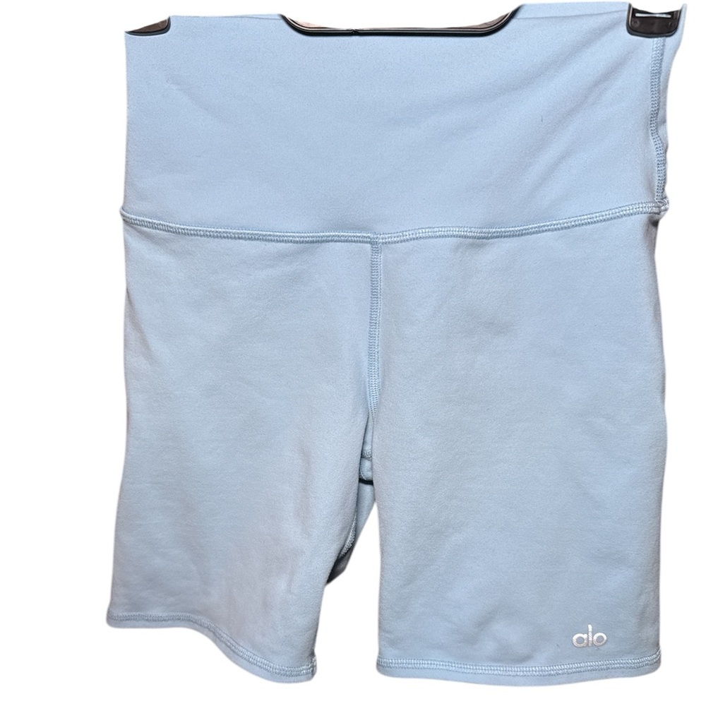 ALO Yoga High-Waist Airlift Yoga Biker Shorts XS Sky Blue